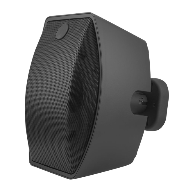 5.25" Black Surface Mount Speaker, Front Angle View